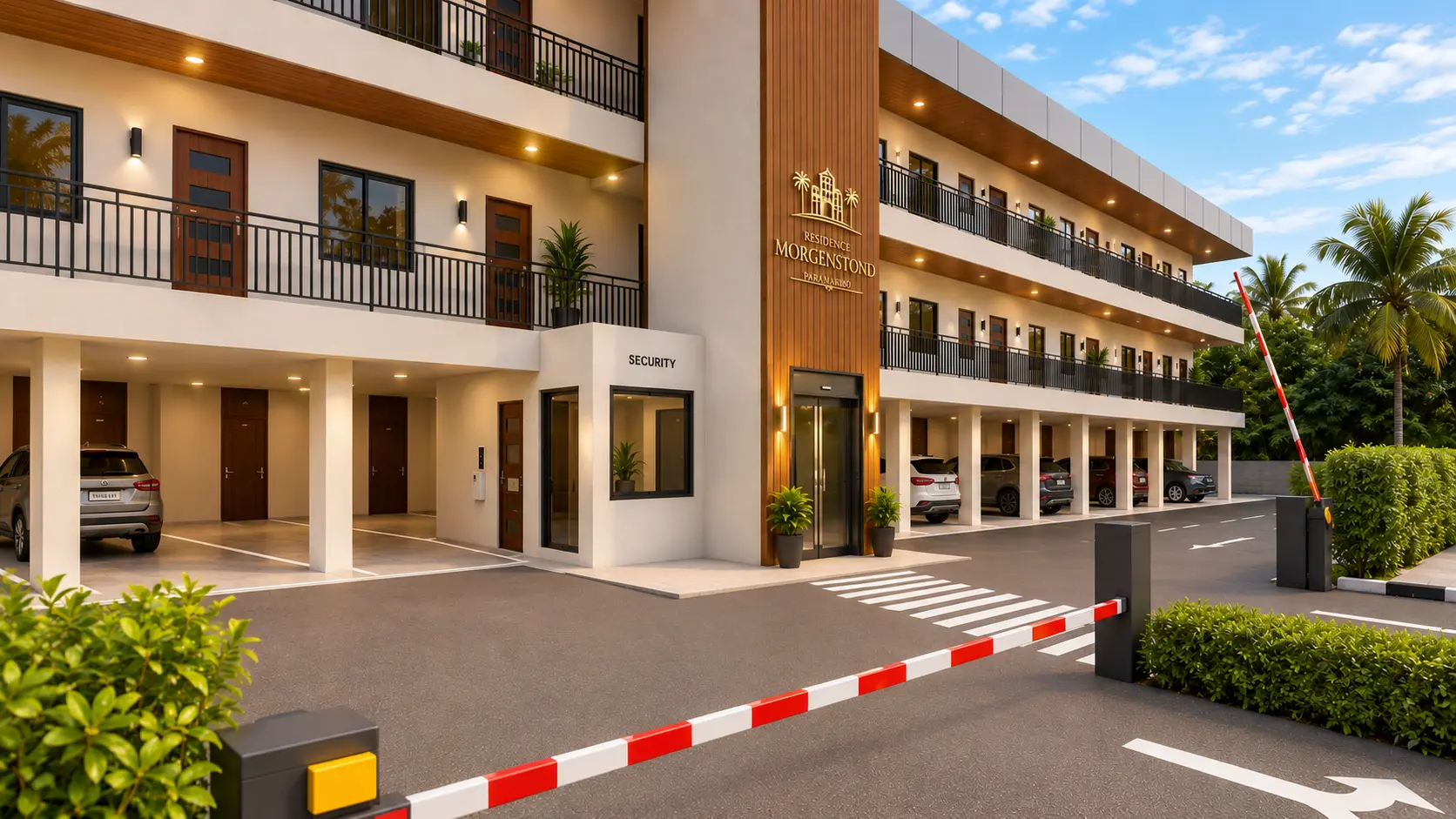 Beveiligde entree van Residence Morgenstond